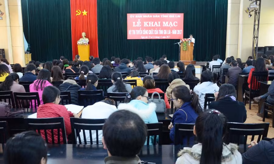 Các thí sinh tham dự kỳ thi. Ảnh: Vĩnh Hoàng