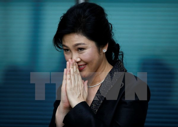 Bà Yingluck Shinawatra tới tòa án ở Bangkok, Thái Lan.