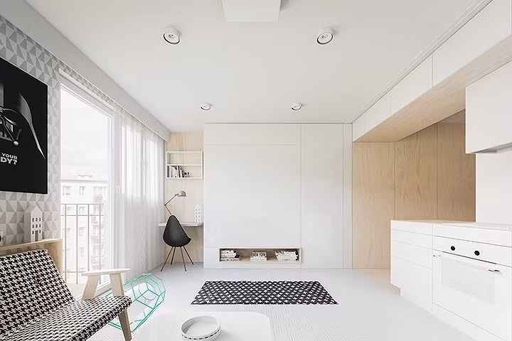 Màu sắc nhẹ và đường nét đơn giản luôn tạo ra một căn phòng trông lớn hơn một chút so với thực tế. Các nhà thiết kế đã sử dụng các đồ dùng được thu nhỏ theo màu đơn sắc để tạo ra không gian vui tươi mà có bất kỳ sự lộn xộn thị giác không cần thiết. Màu sắc nhẹ và đường nét đơn giản luôn tạo ra một căn phòng trông lớn hơn một chút so với thực tế. Các nhà thiết kế đã sử dụng các đồ dùng được thu nhỏ theo màu đơn sắc để tạo ra không gian vui tươi mà có bất kỳ sự lộn xộn thị giác không cần thiết.