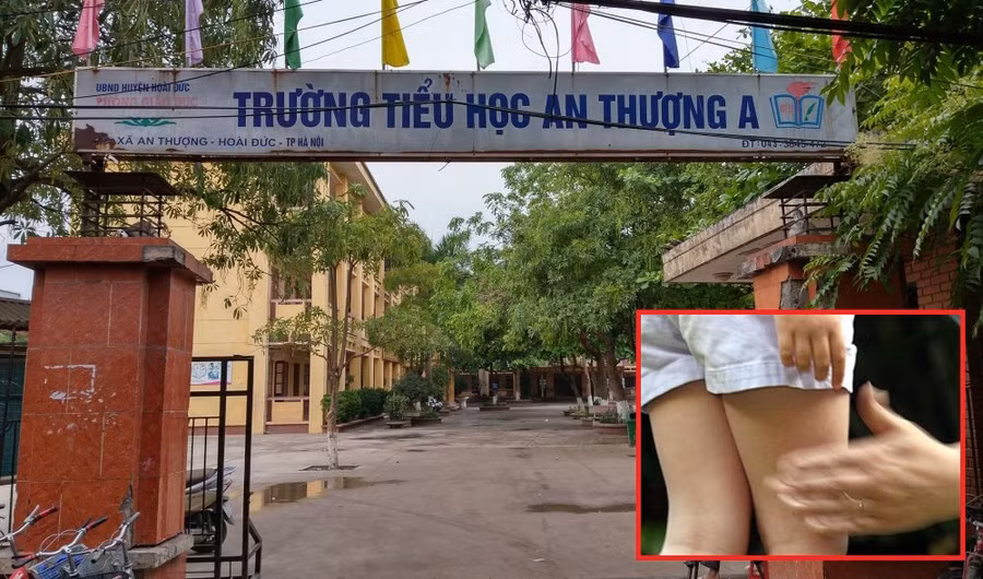 Trường Tiểu học An Thượng A, nơi nhiều cháu học sinh đang học tập bị người thầy đồi bại xâm hại 