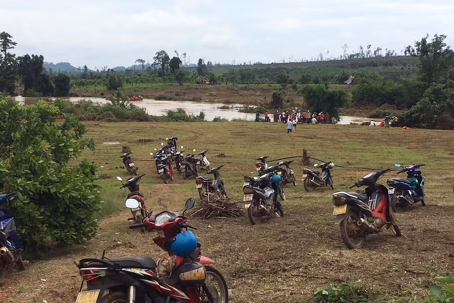 Suối Đôi (xã Ia Dom, huyện Đức Cơ) nơi nạn nhân bị nước cuốn trôi. Ảnh: N.T