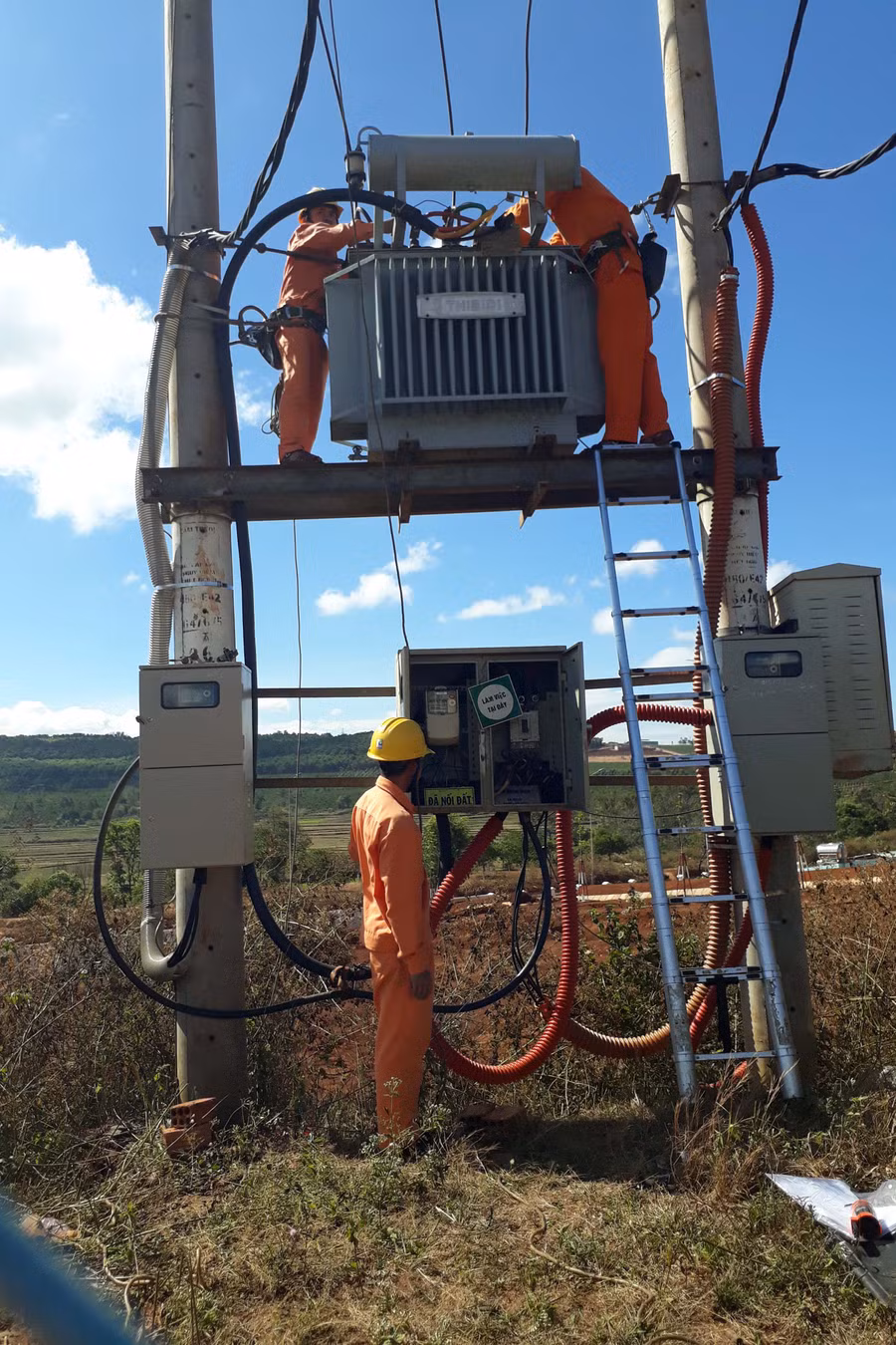 Sửa chữa lưới điện. Ảnh: N.T