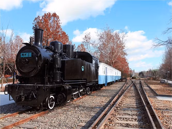 Công viên đường ray xe lửa xuyên rừng ở Gyeongchun, được hình thành từ việc trùng tu 12 đường ray nhằm lưu giữ giá trị di sản văn hóa thời cận đại. Công viên đường ray xe lửa xuyên rừng ở Gyeongchun, được hình thành từ việc trùng tu 12 đường ray nhằm lưu giữ giá trị di sản văn hóa thời cận đại.