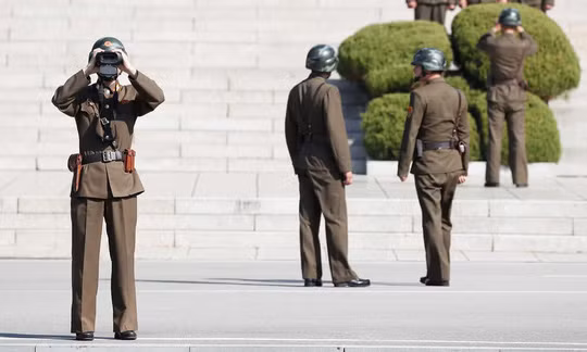 Binh sĩ Triều Tiên tại Khu vực phi quân sự (DMZ). Ảnh: EPA