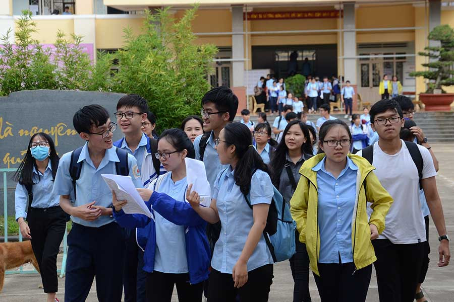 Bài thi môn tiếng Anh được nhiều thí sinh đánh giá là vừa sức. Ảnh: Phương Linh