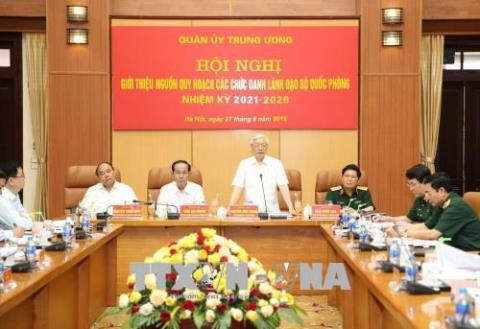Chiều 27-6, tại Hà Nội, Quân ủy Trung ương đã tổ chức Hội nghị giới thiệu nguồn quy hoạch lãnh đạo Bộ Quốc phòng nhiệm kỳ 2021-2026 và các nhiệm kỳ tiếp theo.