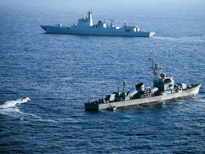 Chiến hạm Trung Quốc trong một cuộc tập trận ở Biển Đông.