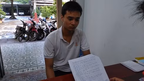 Đối tượng Nguyễn Ngọc Thuận tại cơ quan điều tra.