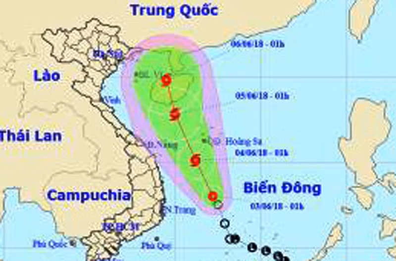 Đường đi của áp thấp có khả năng mạnh lên thành bão