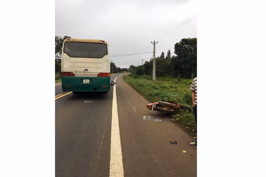 Hiện trường vụ tai nạn. Ảnh: N.T