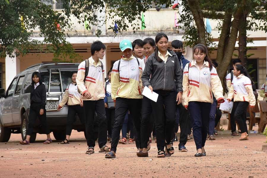  Thí sinh Trường THPT Nguyễn Thái Học. Ảnh: Nguyễn Tú