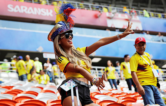 Fan nữ đến từ Colombia. Ảnh: Interfax