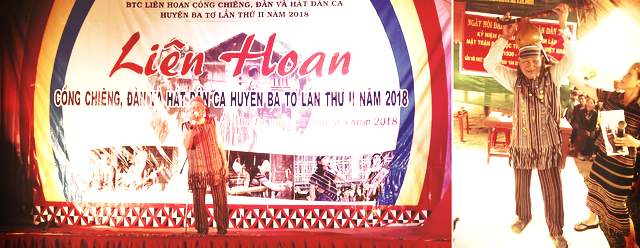 Già Sự hát dân ca trong liên hoan âm nhạc dân tộc H'rê huyện Ba Tơ tháng 5-2018 và biểu diễn đàn brook tại liên hoan khu dân cư Nước Lui năm 2016.