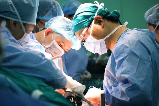  Các bác sĩ phẫu thuật ghép gan cho bệnh nhân