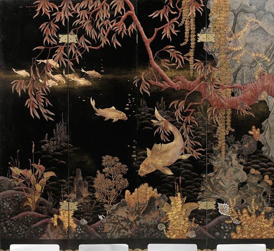 Tác phẩm Nine carps in the water của họa sĩ Phạm Hậu gây sốc tại phiên đấu