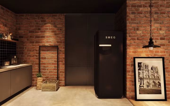  Tủ lạnh màu đen phong cách.