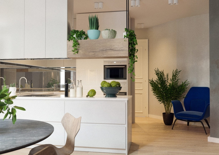 Không theo bất kỳ nguyên tắc bài trí nào, chủ nhân là người yêu cây nên chọn trang trí rất nhiều cây cho nhà bếp. Không theo bất kỳ nguyên tắc bài trí nào, chủ nhân là người yêu cây nên chọn trang trí rất nhiều cây cho nhà bếp.