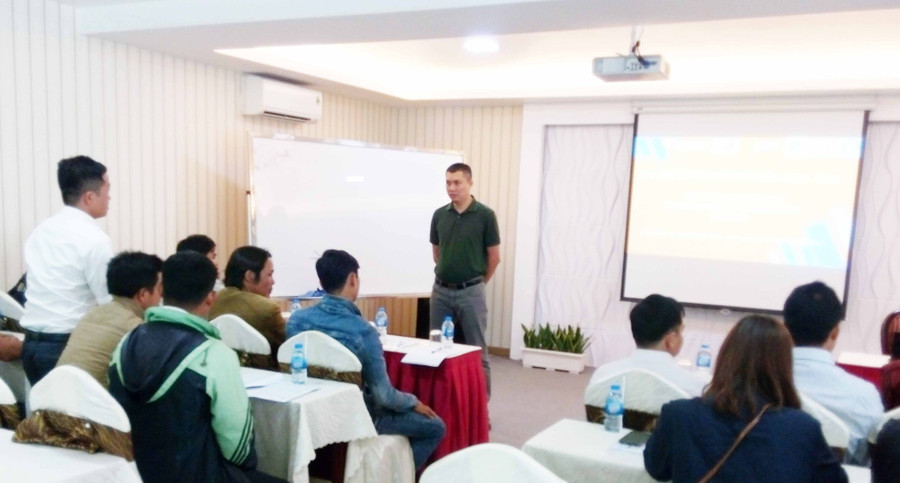Một lớp tập huấn cho các thành viên CMAT tại Gia Lai do Trung tâm hỗ trợ sáng kiến phát triển cộng đồng (SCDI) tổ chức. Ảnh: Như Nguyện