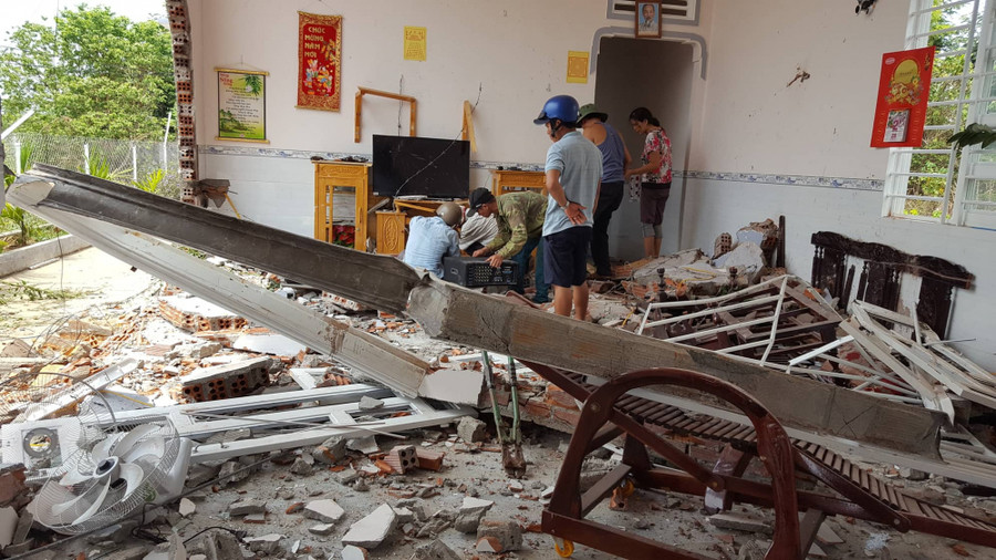 Hiện trường vụ tai nạn. 