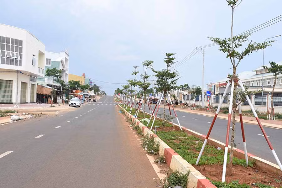  Một đoạn đường Cách Mạng Tháng Tám thuộc thôn 5, xã Trà Đa hôm nay. Ảnh: L.V.N