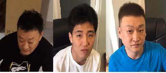  3 đối tượng người Hàn Quốc tổ chức, điều hành đường dây đánh bạcbị lực lượng Công an VIệt Nam phát hiện, bắt giữ. Ảnh Bộ Công an