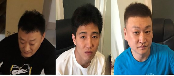  3 đối tượng người Hàn Quốc tổ chức, điều hành đường dây đánh bạcbị lực lượng Công an VIệt Nam phát hiện, bắt giữ. Ảnh Bộ Công an