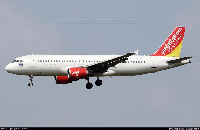  Tàu bay Airbus A320 số đăng ký HS-VKD của Thai Vietjet Air. Ảnh: Omid83/Planespotter.net.