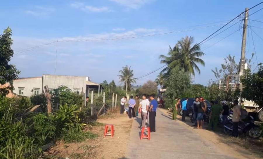 Hiện trường của vụ án mạng. Ảnh: Văn Ngọc