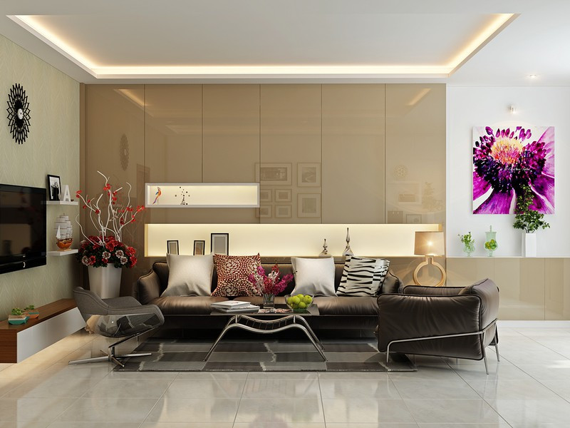 Tủ âm tường phủ kính bóng mờ khiến phòng khách trở nên sáng và sang hơn. Tủ âm tường phủ kính bóng mờ khiến phòng khách trở nên sáng và sang hơn.