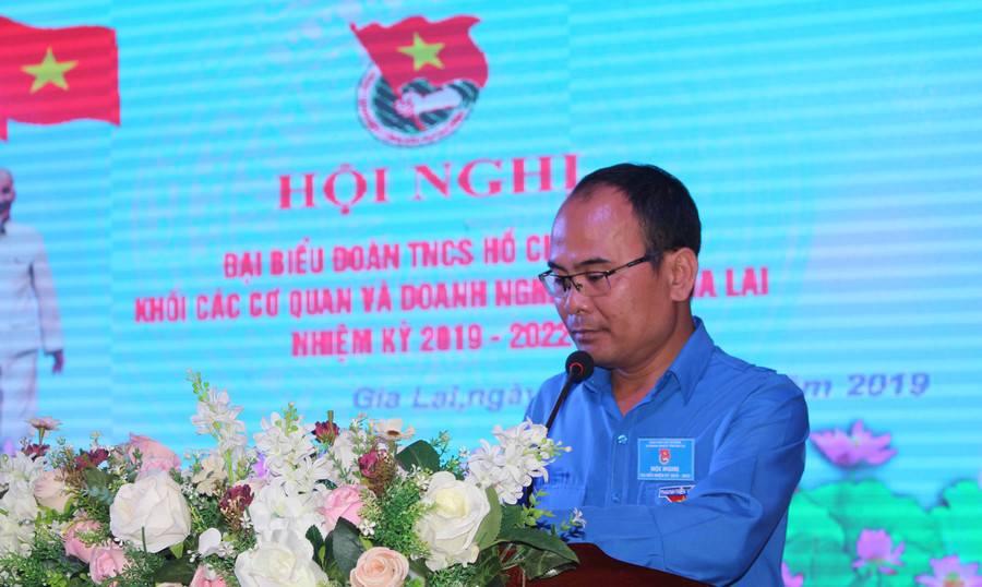 Anh Bùi Duy Toàn-Bí thư Đoàn khối các cơ quan và doanh nghiệp tỉnh lâm thời được bầu giữ chức Bí thư Đoàn khối các cơ quan và doanh nghiệp tỉnh, nhiệm kỳ 2019-2022. Ảnh Phan Lài