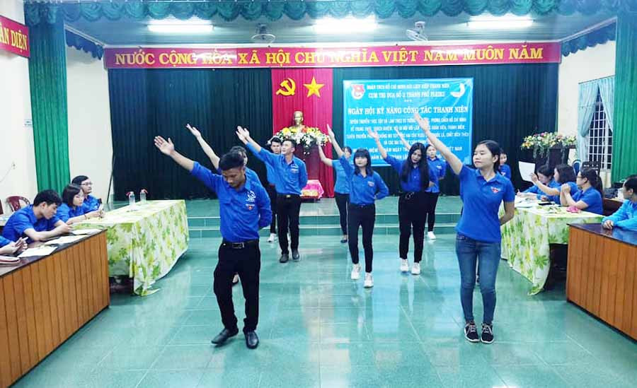  Cụm thi đua số 2 (TP. Pleiku) tổ chức ngày hội kỹ năng công tác thanh niên. Ảnh: K.H