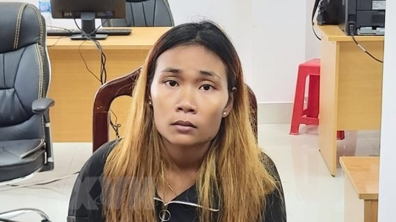 Đối tượng Hai Dieb tại cơ quan chức năng. (Ảnh: TTXVN phát)