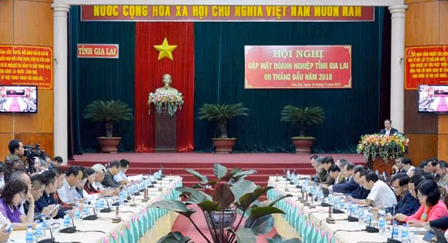 Tỉnh tổ chức gặp mặt, đối thoại nhằm nắm bắt những khó khăn, vướng mắc của doanh nghiệp để kịp thời tháo gỡ. Ảnh: H.D