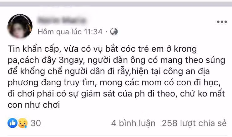 Thông tin chị N. đăng tải đã gây hoang mang dư luận. Ảnh: Văn Ngọc