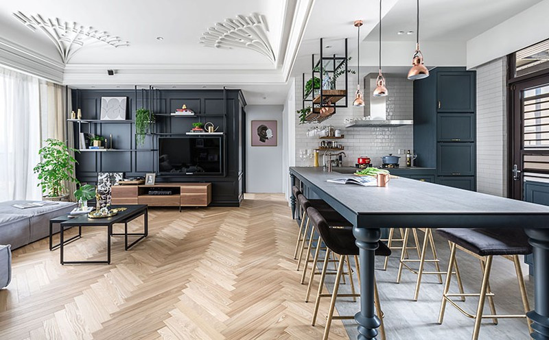 Sàn gỗ xương cá mang nét đặc trưng phổ biến của những ngôi nhà phương Tây. Sàn gỗ xương cá mang nét đặc trưng phổ biến của những ngôi nhà phương Tây.