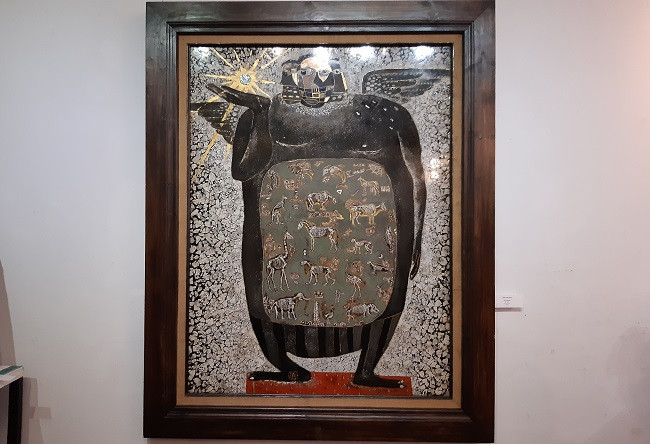 Tác phẩm "Con người" của họa sĩ Đinh Văn Sơn được bán với giá 8.000 USD. Tác phẩm