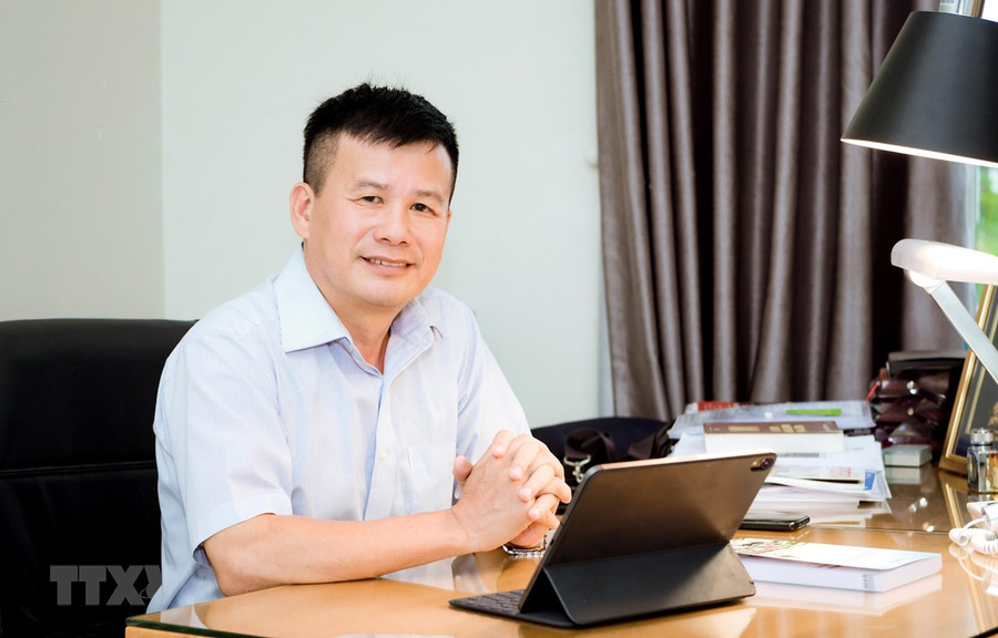  Anh Phạm Hồng Điệp, Chủ tịch Hội đồng quản trị kiêm Tổng Giám đốc Công ty Cổ phần SHINEC, chủ nhân của dự án khu dân cư xanh, khu công nghiệp xanh tại Hải Phòng. (Nguồn: TTXVN phát)