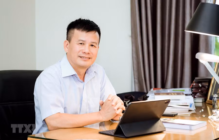  Anh Phạm Hồng Điệp, Chủ tịch Hội đồng quản trị kiêm Tổng Giám đốc Công ty Cổ phần SHINEC, chủ nhân của dự án khu dân cư xanh, khu công nghiệp xanh tại Hải Phòng. (Nguồn: TTXVN phát)