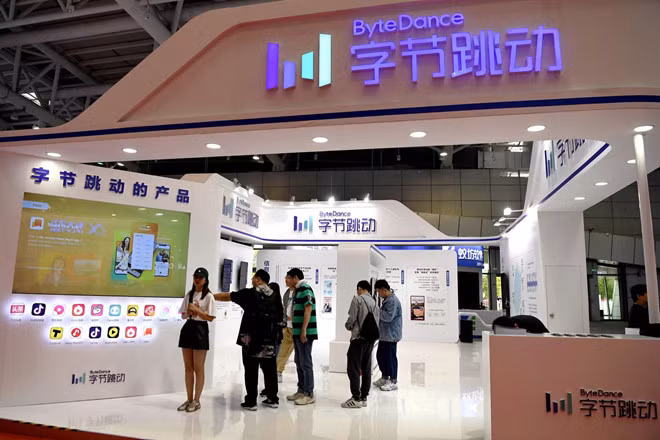 Gian hàng của ByteDance - công ty mẹ của TikTok tại một triển lãm ở Trung Quốc Ảnh: Reuters