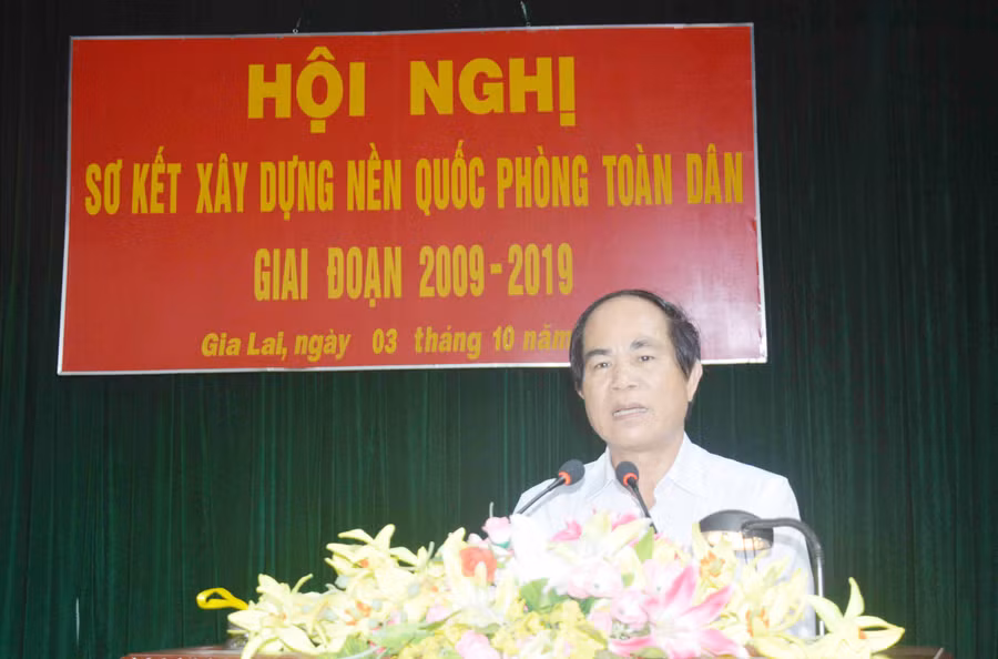 Chủ tịch UBND tỉnh Võ Ngọc Thành kết luận hội nghị. Ảnh: Anh 