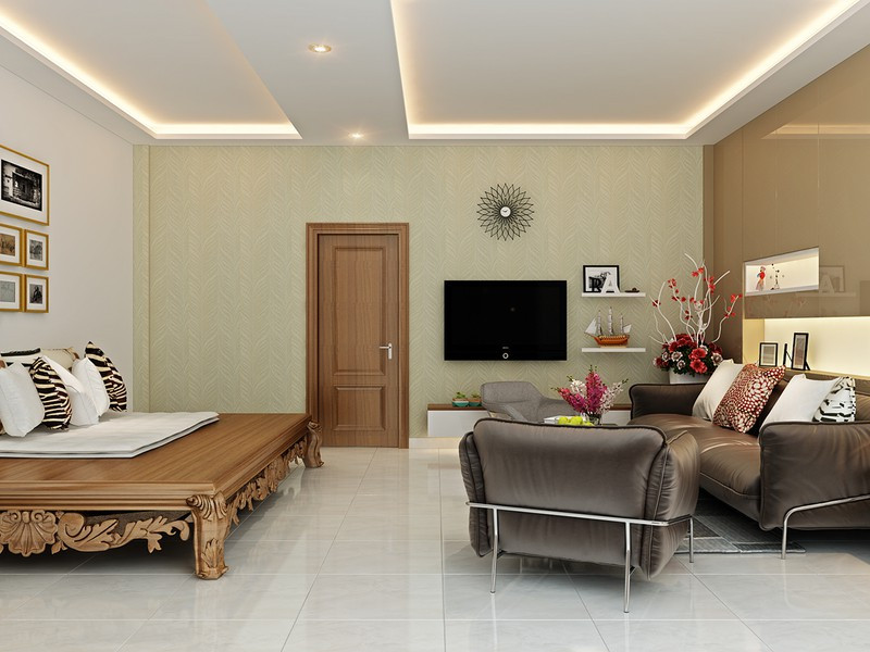 Phòng có sự kết hợp giữa bộ bàn ghế sofa với chiếc sập gỗ độc đáo. Trên chiếc sập gỗ này chủ nhà có thể tiếp đãi khách khứa hay nằm nghỉ trưa đều thuận tiện. Phòng có sự kết hợp giữa bộ bàn ghế sofa với chiếc sập gỗ độc đáo. Trên chiếc sập gỗ này chủ nhà có thể tiếp đãi khách khứa hay nằm nghỉ trưa đều thuận tiện.