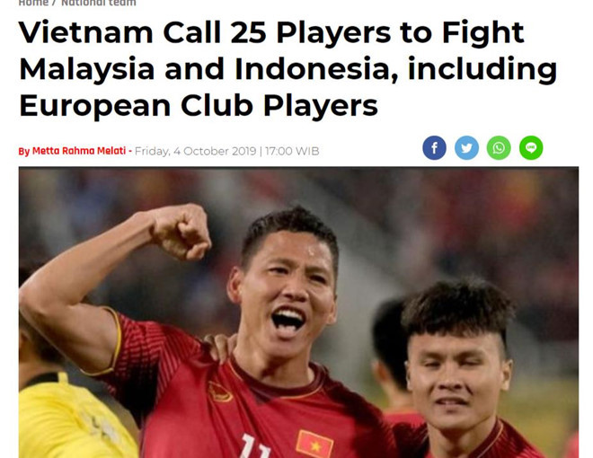 Bài báo trên trang Bolasport. Bài báo trên trang Bolasport.