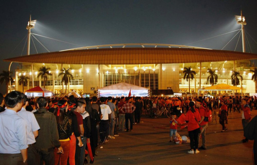  Công tác bảo đảm an ninh trật tự ở sân Mỹ Đình được chuẩn bị chặt chẽ. Nguồn: VFF