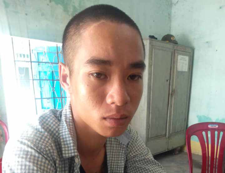 Bùi Văn Cường tại cơ quan Công an. Ảnh: Văn Ngọc