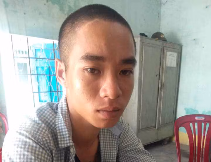 Bùi Văn Cường tại cơ quan Công an. Ảnh: Văn Ngọc