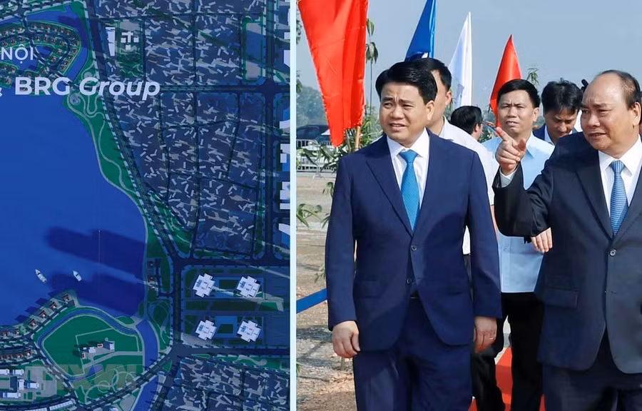 Thủ tướng Nguyễn Xuân Phúc và các đại biểu dự Lễ khởi công. (Ảnh: Thống Nhất/TTXVN)