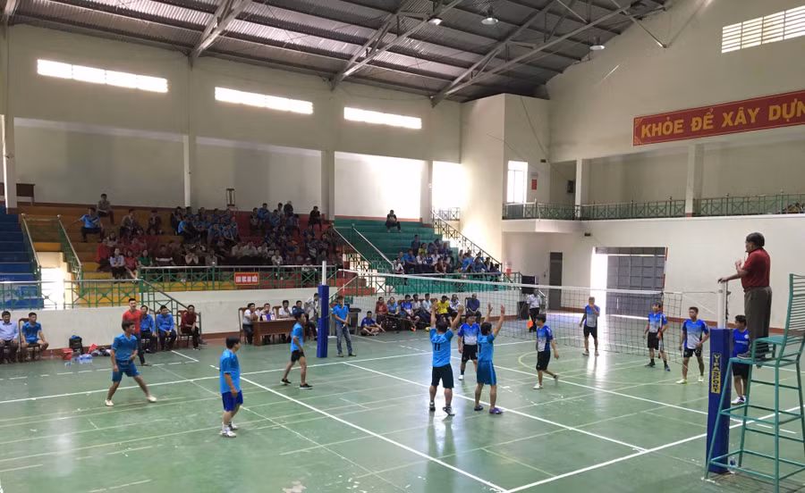 Giải bóng chuyền công nhân viên chức-lao động thị xã An Khê năm 2019. Ảnh: Thế Huynh