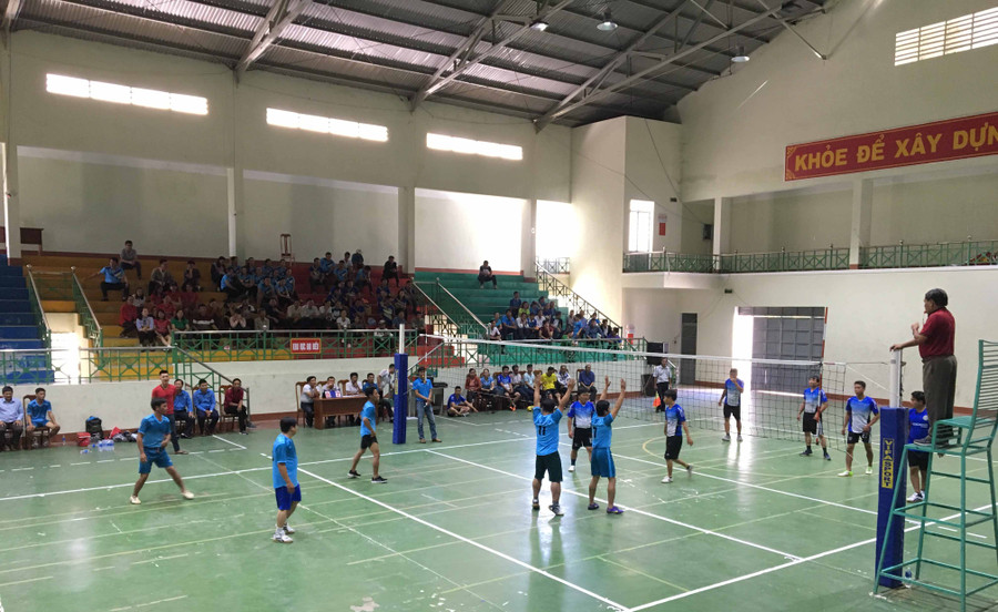 Giải bóng chuyền công nhân viên chức-lao động thị xã An Khê năm 2019. Ảnh: Thế Huynh