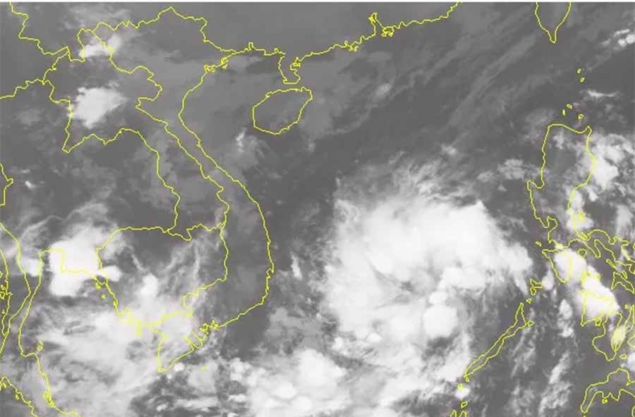 Hình ảnh mây vệ tinh của áp thấp nhiệt đới - Nguồn: Trung tâm dự báo khí tượng thủy văn quốc gia
