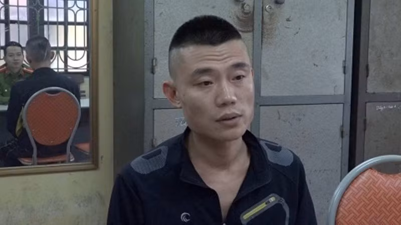 Nguyễn Quang Tiệp tại Cơ quan CSĐT, Công an TP Hải Dương.